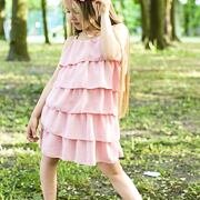 Pink frill šaty