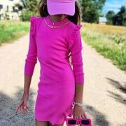 Lady D premium frill šaty pink