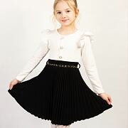 Šaty s plisovanou sukní + pásek black/white