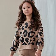 All for kids leopard mikina beige