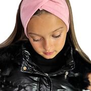 Pudr růžová žebrovaná čelenka