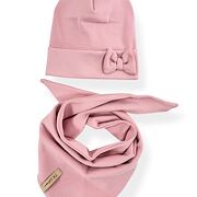 Mašličková čepice + šátek PINK