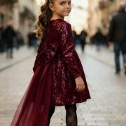 Maxi BOW flitr šaty bordo