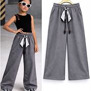 Wide-leg street tepláky s mašlí stone grey