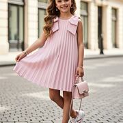 Maxi točivé plisované šaty PINK