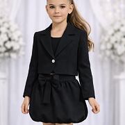 Crop sako + sukně s mašličkou black