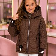 PREMIUM FASHION bunda s dlouhými náplety Chocolate