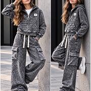 Soft cotton denim teenage souprava ANTHRACITE grey