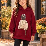 Podzimní mikinová hoodie tunika GIRL bordo