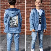 All for kids denim blue mikina