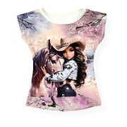 Žebrované triko cowgirl
