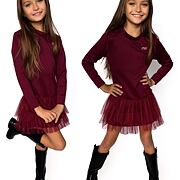 Tunikové šaty s tylem MIA bordo