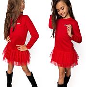 Tunikové šaty s tylem MIA červené