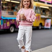 Mašličkové kalhoty bílé