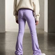 Stretch žebrované zvonáče s řasením vzadu LILA