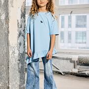 Mash Mnie soft denim volné kalhoty blue