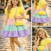 Letní vzdušné šaty Candy s kabelkou sorbet