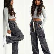 Acid wash dark cargo tepláky