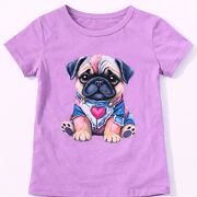 Buldoček triko fialové