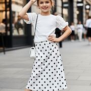 Satin midi sukně white/black