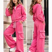 Soft cotton denim teenage souprava DIVA pink