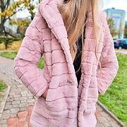 Chlupatý teplý kabátek růžový
