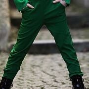 Luxury zelené stretch kalhoty