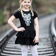 Bavlněné šaty sovička černé