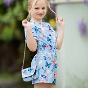 Overal s kabelkou Butterfly&Flowers blue