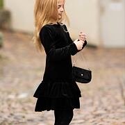 Soft velurové šaty s kabelkou black