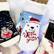 Vánoční froté teplé ponožky polar bear