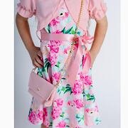 Bolerkové šaty s kabelkou pink
