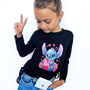 Lilo & Stitch longsleeve blůzka na stahování černá