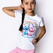 Lilo & Stitch triko rainbow white