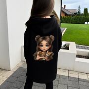 Maxi dlouhá mikina GIRL černá