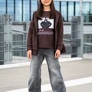 All for kids soft denim volné jeansy HEART dark