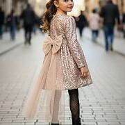 Maxi BOW flitr šaty gold