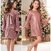 BOW flitr šaty růžové