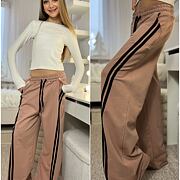 Fashion lounge volné tepláky pudrové