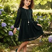 Krajkové boho šaty s řetízkem smaragdové