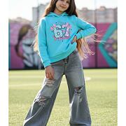 Volné ripped lounge džíny s páskem blue