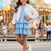 Bílá crop denim bunda