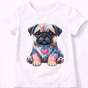 Buldoček triko bílé