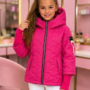 PREMIUM STAR podzimní bunda s dlouhými náplety FUCHSIA