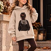 Podzimní mikinová hoodie tunika GIRL béžová