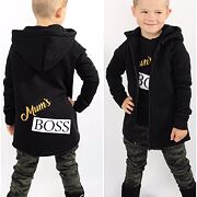 Mum's boss - vyteplená dlouhá mikina černá