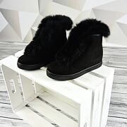 Black boty s kožešinou