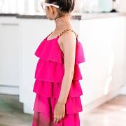 Dark pink frill šaty