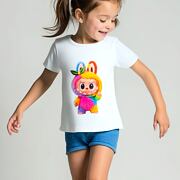 Labubu rainbow monster triko white