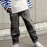 Mash Mnie biker volné jeansy ice black